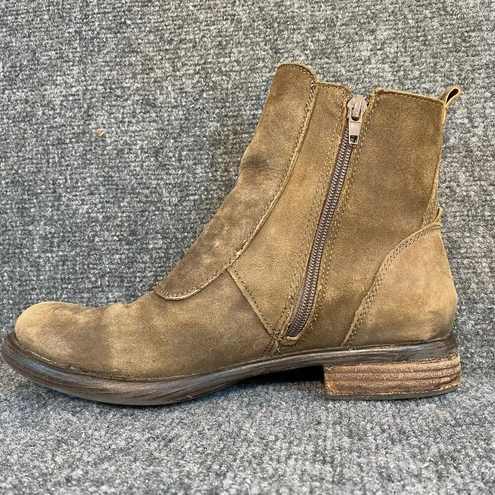 Lucky Brand Womens 8.5 Brown Suede Leather Buckle Detail Ankle Booties Boots - Picture 2 of 7